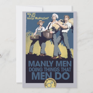 Vintage Humor Manly MEN Invitation