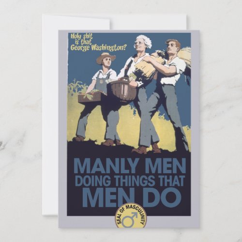 Vintage Humor Manly MEN Custom Invitations
