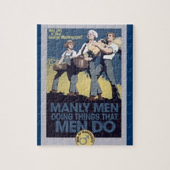 Vintage Humor Manly Men Jigsaw Puzzle by Vintage_Bubb at Zazzle