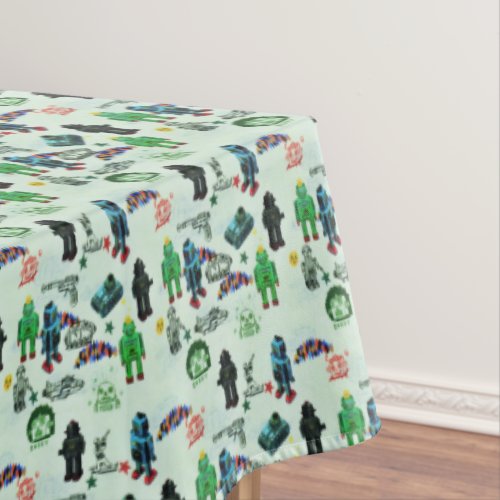 Vintage Humor Outer Space Robot Watercolor Tablecloth