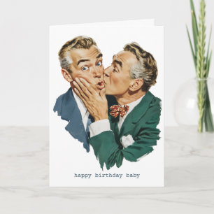 Vintage Humor Surprise Kiss Scene Card