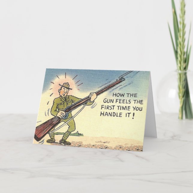 Vintage Humorous Military Army Card (Front)