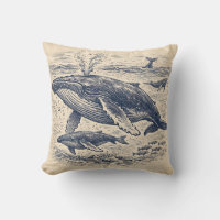 Vintage Humpback Whale Pod Engraving