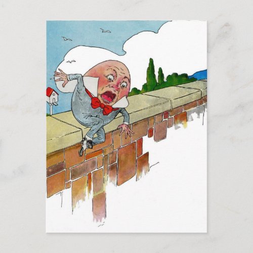 Vintage Humpty Dumpty Nursery Rhyme Illustration Postcard