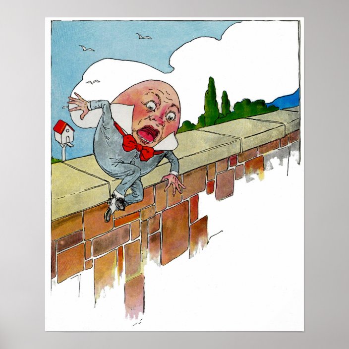 Vintage Humpty Dumpty Nursery Rhyme Illustration Poster Zazzle Com