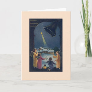 Vintage Hungarian Angels Christmas Card