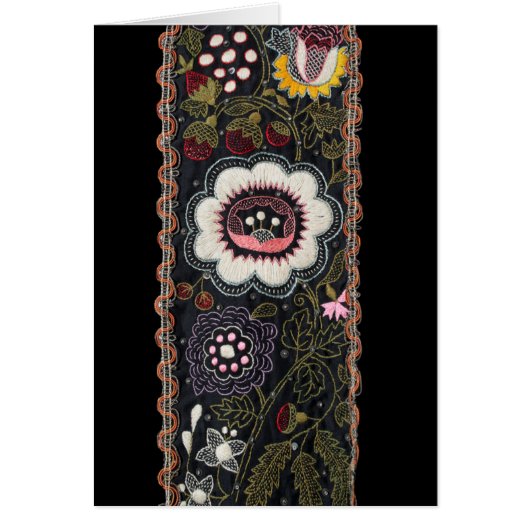 Vintage Hungarian Embroidery on Black (Front)