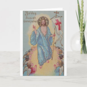Vintage Hungarian Religious Easter Card