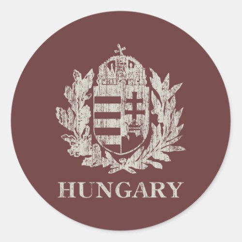 Vintage Hungary Coat Of Arms Classic Round Sticker