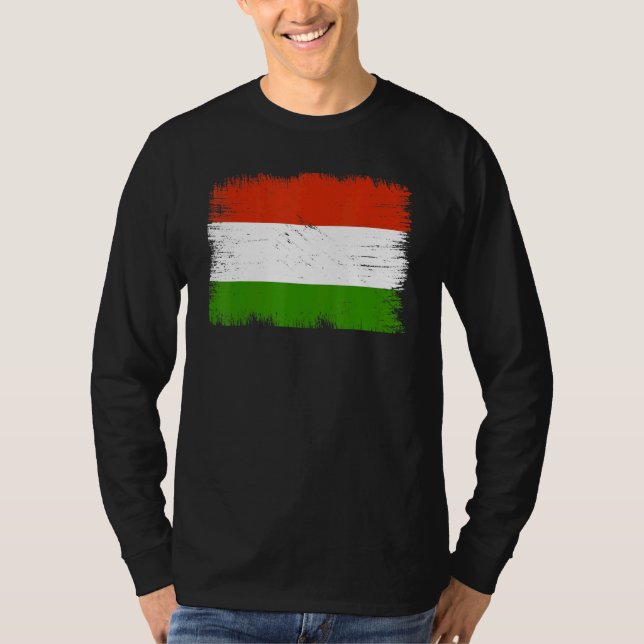 Vintage Hungary Flag Hungarian Independence Day T-Shirt (Front)