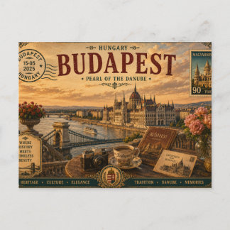 Vintage Hungary Vacation Souvenir Postcard