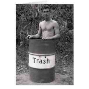Vintage Hunk in Trash Can Cards