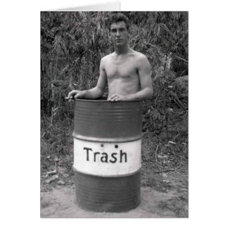 Vintage Hunk in Trash Can Cards