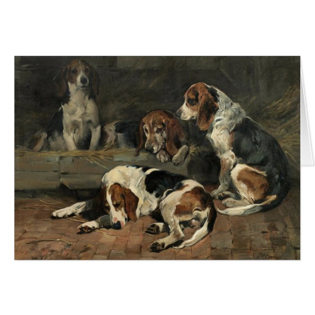 Vintage - Hunting Beagles, Cards (Front Horizontal)