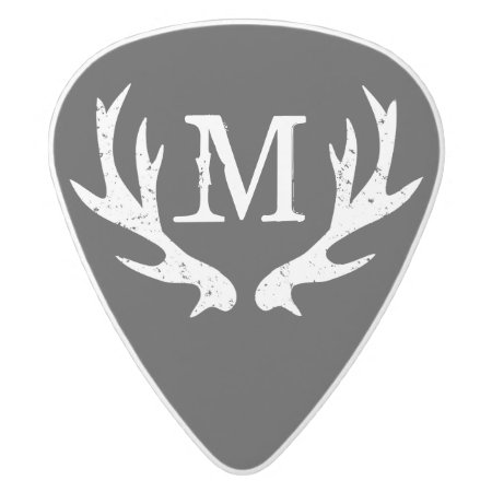 Vintage Hunting Deer Antler Monogram Guitar Picks