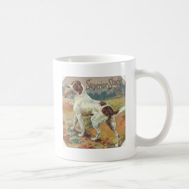 Vintage Hunting Dog Label Coffee Mug (Right)