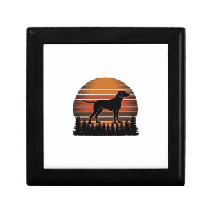 Vintage Hunting Dog Sunset Forest Vector Design_1 Gift Box