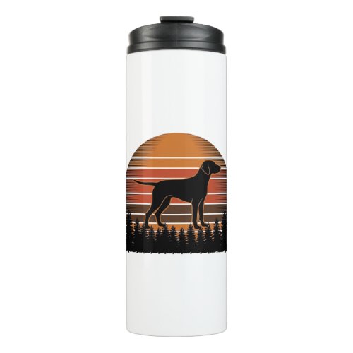 Vintage Hunting Dog Sunset Forest Vector Design_1 Thermal Tumbler