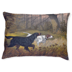 Vintage  Hunting Dogs Autumn Painting Dog Pet Bed