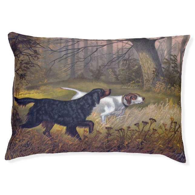 Vintage  Hunting Dogs Autumn Painting Dog Pet Bed (Front)