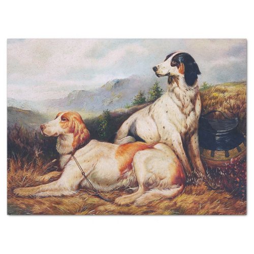 Vintage Hunting Dogs Portrait Decoupage Tissue Paper