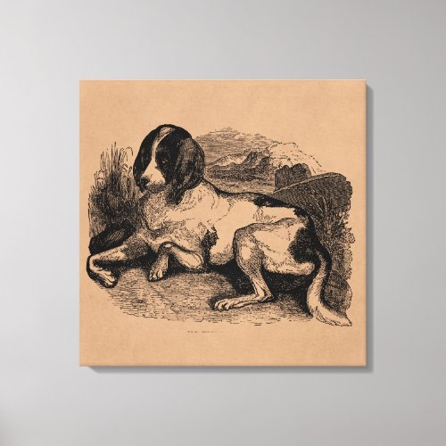 Vintage Hunting Hound Dog 1800s Hounds Dogs Canvas Print