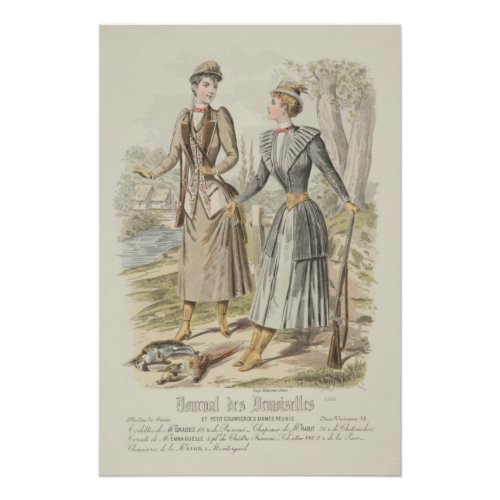 Vintage Hunting Outfit Victorian French Vintage Ad Poster