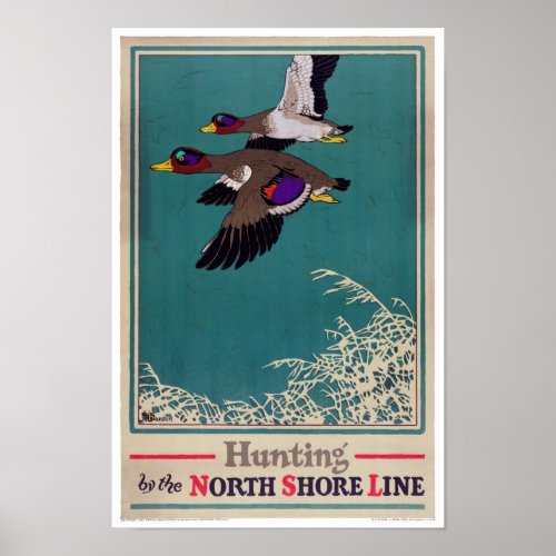 Vintage Hunting Poster Restored