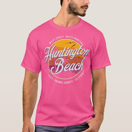 Vintage Huntington Beach Badge Surfing Life OC Cal T_Shirt