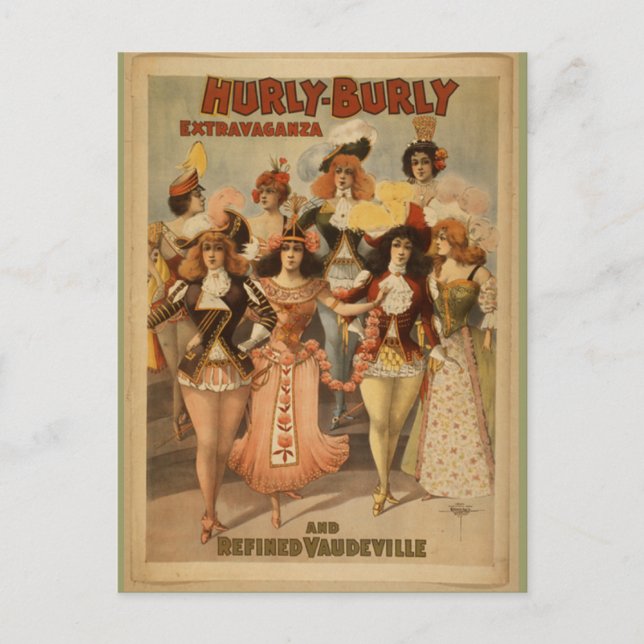 Vintage: Hurly Burly Extravaganza, 1899 Postcard (Front)