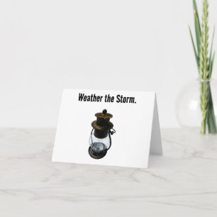 Vintage Hurricane Lantern Wilderness Camping Art Card