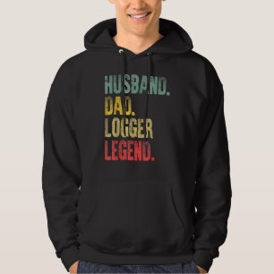 Vintage Husband Dad Logger Legend Retro Hoodie