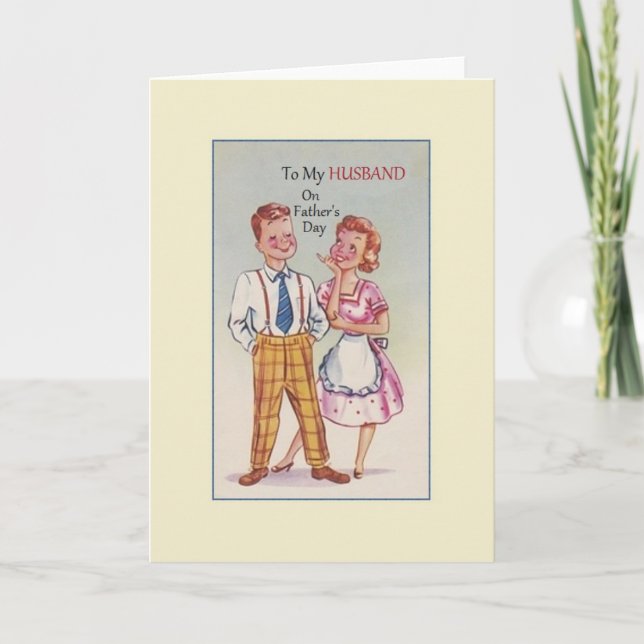 Vintage Husband Father's Day Greeting Card (Front)