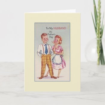 Vintage Husband Father's Day Greeting Card by RetroMagicShop at Zazzle