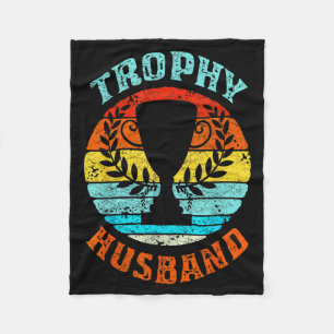 Vintage Husband Trophy Tee Valentines Day Gift _1 Fleece Blanket