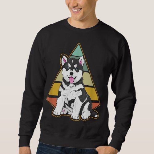 Vintage Husky Dog Retro Husky Lover Men Women Sweatshirt