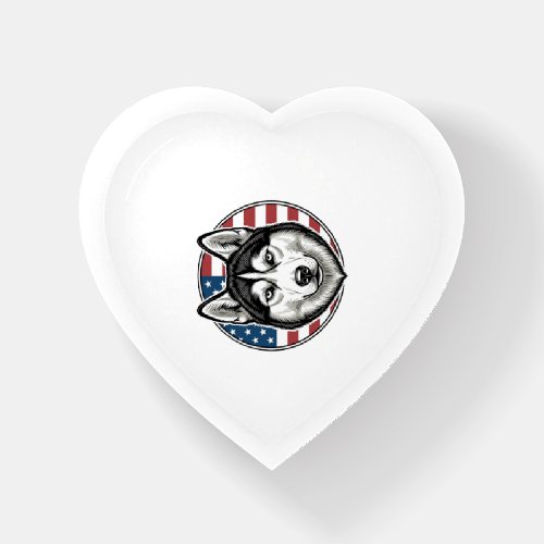 Vintage Husky Patriotic Dog Vector Shirt Design_1 Paperweight