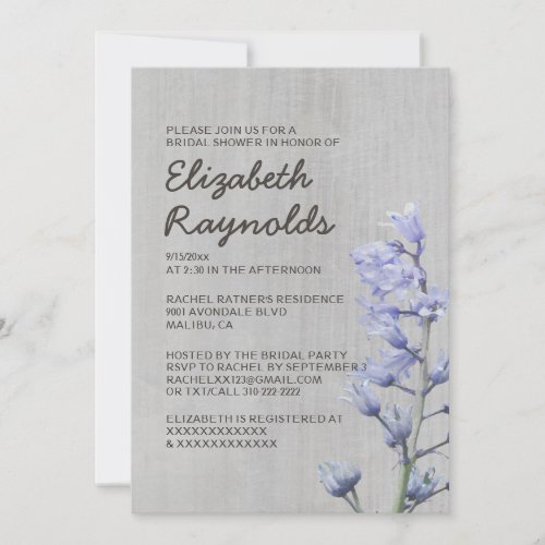 Vintage Hyacinth Bridal Shower Invitations