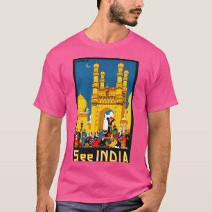 Vintage Hyderabad India Travel Poster T-Shirt