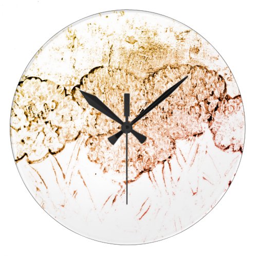 vintage hydrangea abstract classy large clock