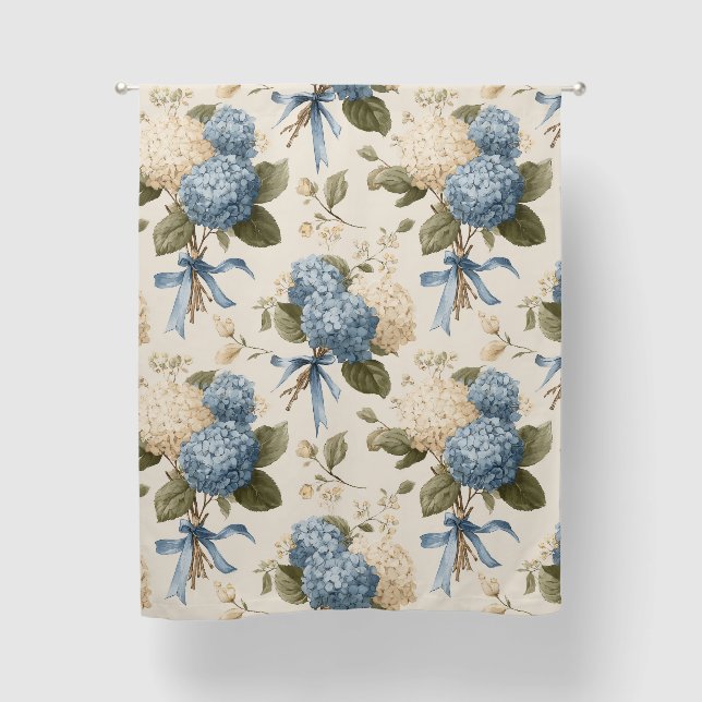 Vintage Hydrangea Bouquet Pattern Blackout Curtains (Front)
