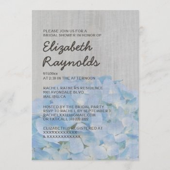 Vintage Hydrangea Bridal Shower Invitations by topinvitations at Zazzle
