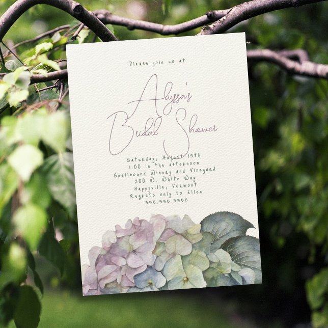 Vintage Hydrangea Flower Shower Invitations (Creator Uploaded)