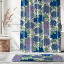 Vintage Hydrangea Garden Blue Green Lavender