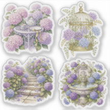 Vintage Hydrangea Garden Watercolor Floral Sticker