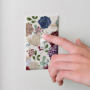 Vintage Hydrangea Grandmillennial Botanical Floral Light Switch Cover