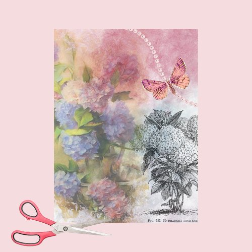 Vintage Hydrangea Luxury Elegance dcoupage Tissue Paper