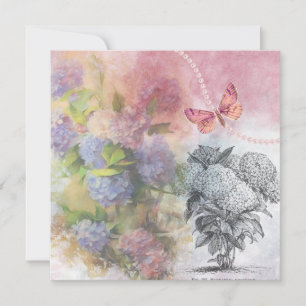 Vintage Hydrangea Luxury Elegance Note Card