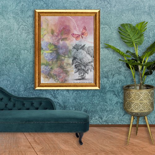 Vintage Hydrangea Luxury Elegance Poster