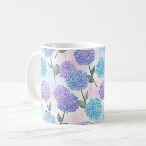 Vintage hydrangea pattern coffee mug